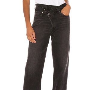 Agolde Criss Cross Jeans Black Savage Size 23